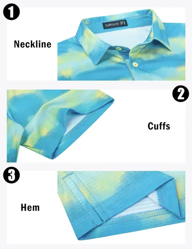 Miniatura 11 de TAPULCO Camisetas tipo polo de secado rápido para hombre, diseño de camuflaje, atléticas, ligeras, transpirables, casuales, para golf