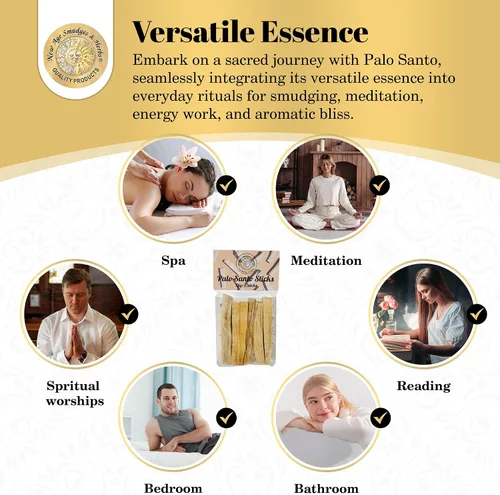 Miniatura 5 de Sacred Palo Santo - Varillas de incienso de madera – New Age Smudges & Herbs Arnés de madera sagrada para limpieza, meditación y energía De