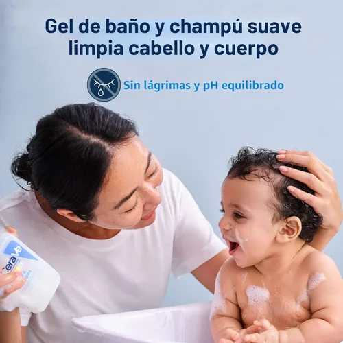 Miniatura 2 de CeraVe Jabón y champú para bebés, 2 en 1, sin lágrimas, para piel y cabello, sin fragancia, parabenos, tintes, ftalatos y sulfatos, baño y jabón