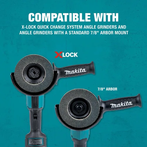 Miniatura 7 de Makita T-03903-3 X-Lock 4‑1/2" 60 Grit Type 29 Disco de pulido y pulido en ángulo X-Lock y todas las amoladoras de eje de 7/8", paquete de 3