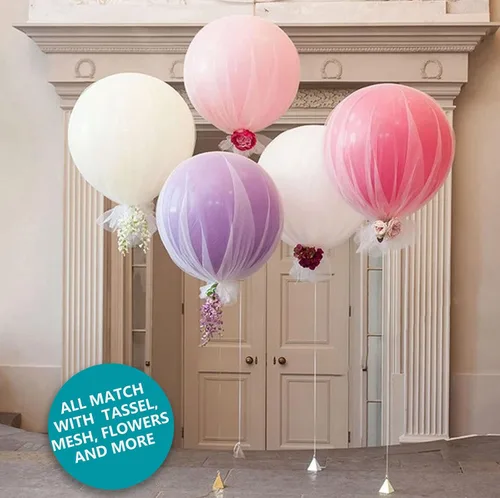 Miniatura 5 de 15 globos grandes de 24 pulgadas, globos surtidos grandes, de látex grueso, resistente, redondos, grandes, gigantes, grandes, grandes, grandes