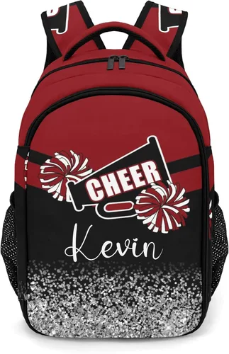 Miniatura 13 de XOZOTY Mochila de animadora púrpura claro personalizada con nombre para hombres y mujeres, bolso de hombro para computadora portátil, bolsa