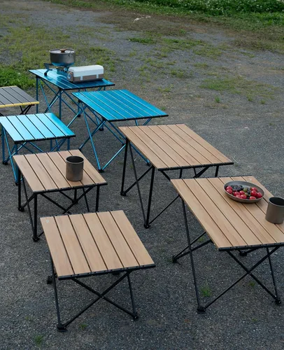 Miniatura 9 de iClimb Mesa plegable de camping compacta ultraligera con bolsa de transporte (plata - L)