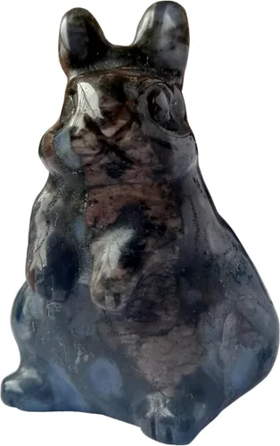 Miniatura 10 de Estatua de conejo tallada a mano de jade amarillo natural, cristales de 1.5 pulgadas y piedras curativas