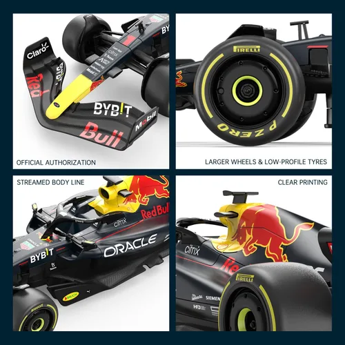 Miniatura 5 de RASTAR Red Bull F1 - Coche RC a escala 1/18 - Oracle Racing 2022 Mando a distancia Fórmula 1 RB18 Modelo Sergio Pérez - Azul oscuro 2.4G para niños