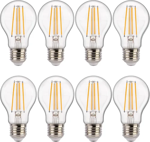 Miniatura 13 de FLSNT Foco Sensor de Atardecer a Amanecer para Exterior A19 LED, 5000K Luz Diurna, 7W (equivalente a 60W), 800LM, Base E26 de Filamento Vintage, 60w
