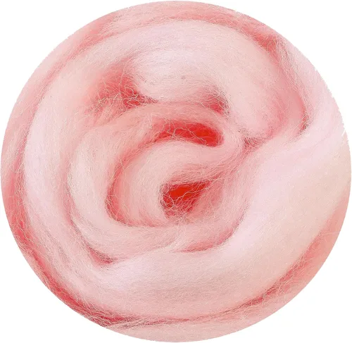 Miniatura 33 de 24 tipos de lana rosa, 4.23 oz (120 g), adecuado para fieltro húmedo y fieltro de aguja de telas hiladas de lana. Un paquete de prueba está Tonos