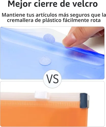 Miniatura 5 de Sooez Sobres de plástico pequeños, paquete de 12 bolsas de plástico con bolsillo para etiquetas, bolsa de sobres de archivo, sobres de dinero