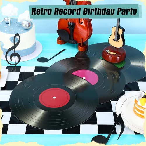 Miniatura 3 de Oudain Decoraciones y suministros para fiestas temáticas de los años 50, suministros de fiesta de cumpleaños de automóvil, manteles individuales