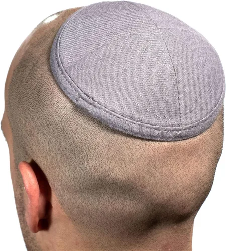Miniatura 3 de Elegante lino kipá Yarmulke judía Yamaka Kippa Israel Cap Judaica wclip