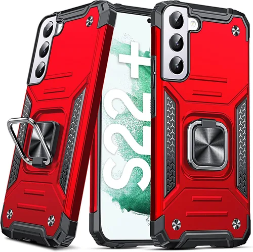 Miniatura 61 de Anqrp Funda para Galaxy S22 Ultra, Funda Protectora de Teléfono de Grado Militar con Soporte Plegable de Anillo de Metal Giratorio