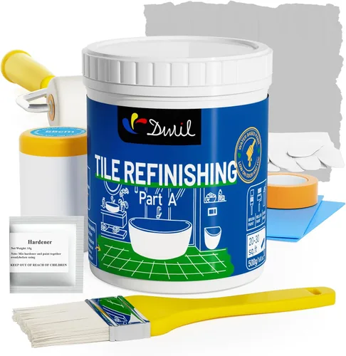 Miniatura 8 de DWIL Kit de pintura para bañera, bañera y azulejos con herramientas, pintura blanca para bañera a base de agua y bajo olor, fácil de usar para Blanco