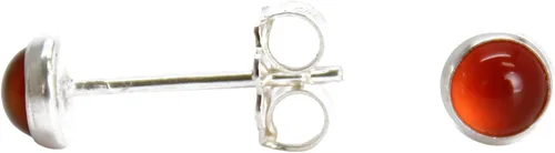 Miniatura 55 de Aretes de tuerca con piedras preciosas para mujeres y niñas, bisel redondo de 0.157 in de plata esterlina 925