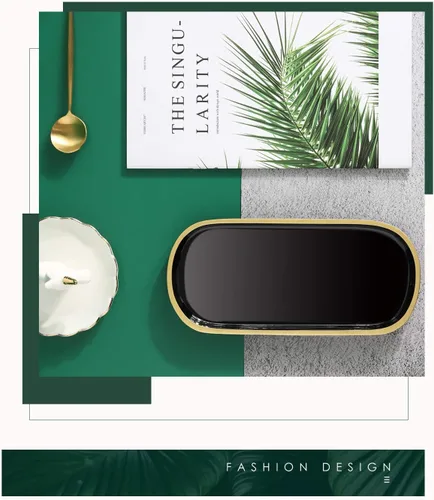 Miniatura 3 de Emibele Organizador de joyas, bandeja ovalada de resina, bandeja de tocador de baño, cocina, tocador, bandeja de joyería, soporte para anillos