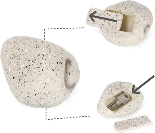 Miniatura 3 de 1 unids impermeable resina falsa piedra al aire libre clave corrector para jardín/patio/decoración al aire libre/decoración oculta blanco