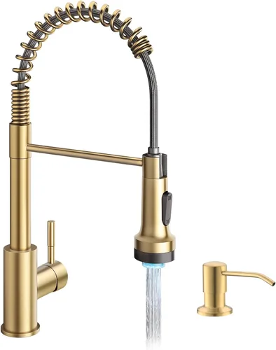 Miniatura 16 de GIMILI Grifo de agua potable negro y dorado 3 en 1 estilo comercial desplegable con filtro de una sola manija para sistema de filtración de agua