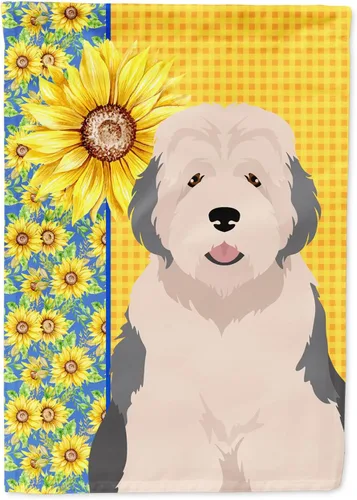 Miniatura 295 de Caroline's Treasures WDK5331CHF - Bandera de verano con diseño de girasoles rojos y blancos, manga grande, para porche, para colgar en la pared
