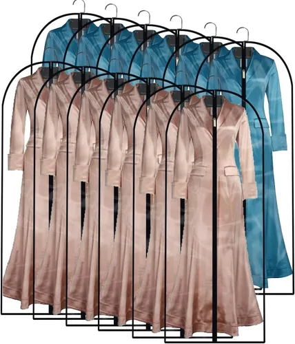 Miniatura 23 de Bolsas de ropa para colgar ropa, bolsa de traje transpirable (juego de 12) fundas con cremallera, bolsas de ropa de PEVA, bolsas protectoras