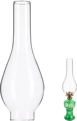 Sewroro Lámpara de aceite para chimenea, pantalla de cristal vintage, pantalla de chimenea de queroseno transparente antiguo, lámpara de huracán,