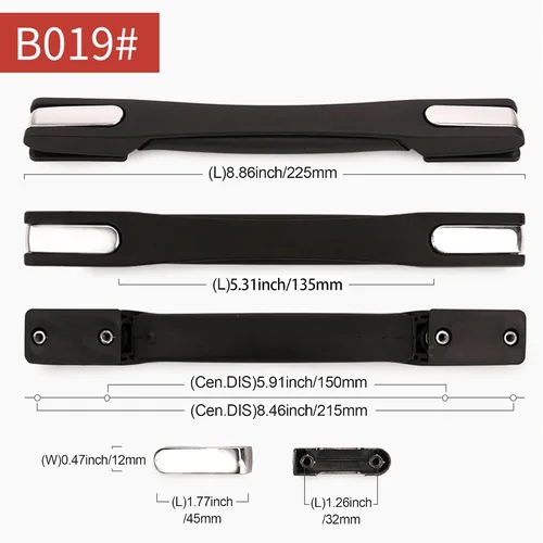 Miniatura 4 de RDEXP Correa de repuesto flexible negra de repuesto para maleta Maleta, 8.9 in (B19)