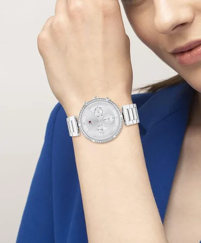 Miniatura 5 de Tommy Hilfiger Reloj de pulsera multifunción de cuarzo para mujer de acero inoxidable y eslabones modelo 1782393 Plateado Reloj de cuarzo