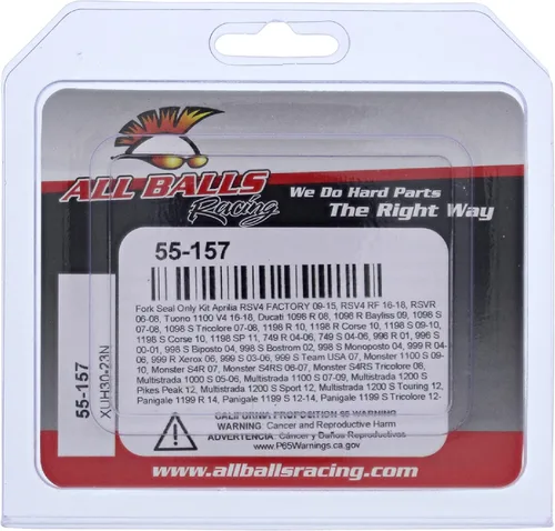 Miniatura 4 de All Balls Racing 55-157 Retén de horquilla Ki tCompatible con/Reemplazo para Ducati 1098 R 2008, 1098 R Bayliss 2009, 1098 S Tricolore 2007-2008