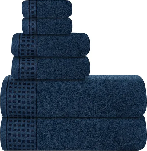 Miniatura 33 de GLAMBURG Juego de 2 toallas de baño de gran tamaño 100% algodón, 28 x 55 pulgadas, ultra suaves, altamente absorbentes, compactas, de secado rápido