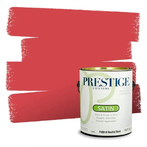 Miniatura 702 de Prestige Paints Pintura exterior e imprimación en uno, 1 galón, plano, coincidencia comparable de Valspar* Amber Rose*