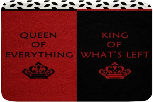 Miniatura 17 de Erosebridal King Crown - Tapete de baño vintage negro y gris, tapete romántico para el día de San Valentín, para exteriores, 16 x 24 pulgadas