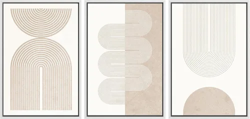 Miniatura 156 de SIGNWIN Lienzo enmarcado para pared, juego de arte abstracto de serenidad costera, ilustraciones abstractas junto al mar, arte moderno, decorativo