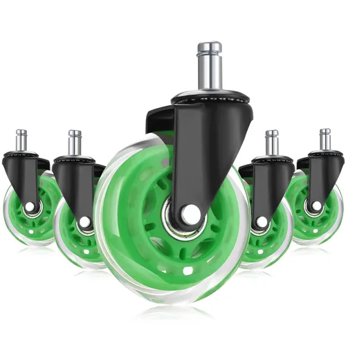 Miniatura 10 de Hivexagon Juego de 5 ruedas de repuesto para silla de oficina, ruedas universales silenciosas, resistentes, de 3 pulgadas, para sillas de oficina