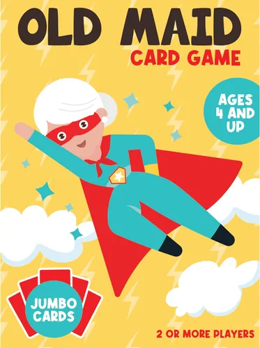 Miniatura 7 de University Games Juego de cartas Vieja Soltera - Tamaño Jumbo, Tarjetas de personajes coloridas para niños de 4 años en adelante, juego divertido