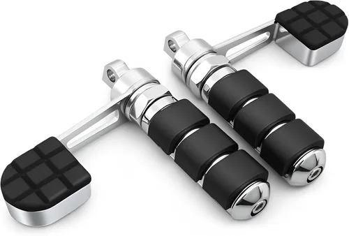 Miniatura 2 de Hdmt Anti-Vibración Estriberas de Motocicleta Juego de Soportes de Reposapiés con Reposatalos para Harley Softail Sportster Dyna Fxwg Fxr Modelos