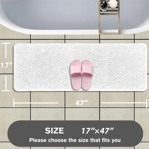 Miniatura 282 de Alfombra de baño pequeña de 12 x 18 pulgadas, lavable y absorbente, antideslizante, alfombra de baño de felpilla gruesa y suave para baño, ducha