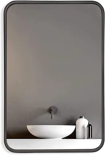 Miniatura 3 de Black 22 "x30 Metal Rectangular Bathroom Wall Mirror