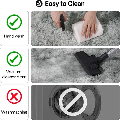 Miniatura 4 de qulint Alfombras de área de 5 x 7 pies para sala de estar, alfombra suave y esponjosa para dormitorio, alfombra de habitación de niños grandes, Gris