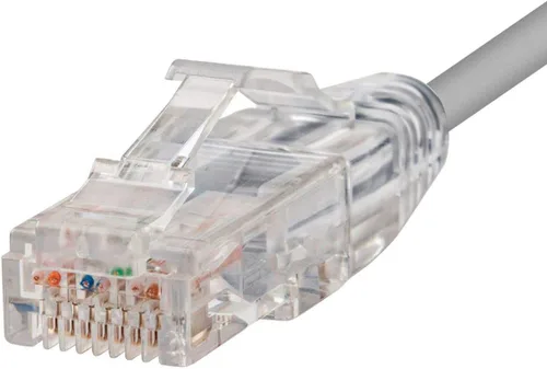 Miniatura 3 de Monoprice Cable de conexión Ethernet Cat6, sin enganches, trenzado, 550 MHz, UTP, clasificación CMR, 28 AWG, 1 pie, gris, serie SlimRun