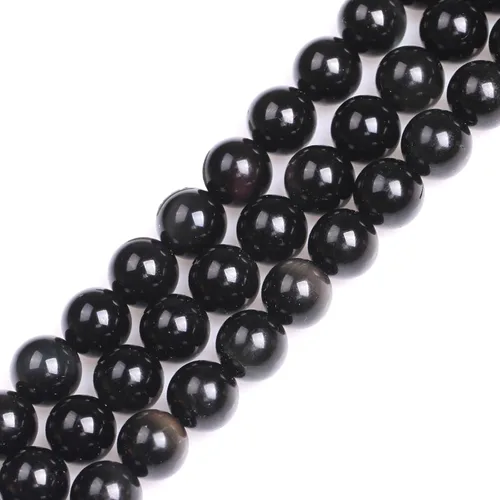 Miniatura 164 de GEM-Inside Cuentas sueltas de amatista natural de 14 mm, gemas de cristal redondo, piedra de energía para hacer joyas, 15 pulgadas Amatista oscura