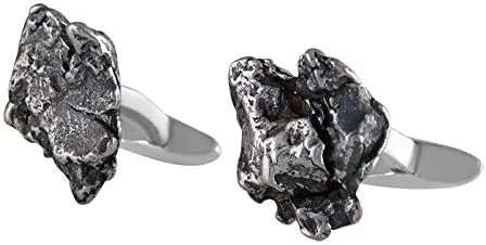 Miniatura 6 de Starborn Gemelos de meteorito Campo del Cielo de plata de ley y auténtico, Metal