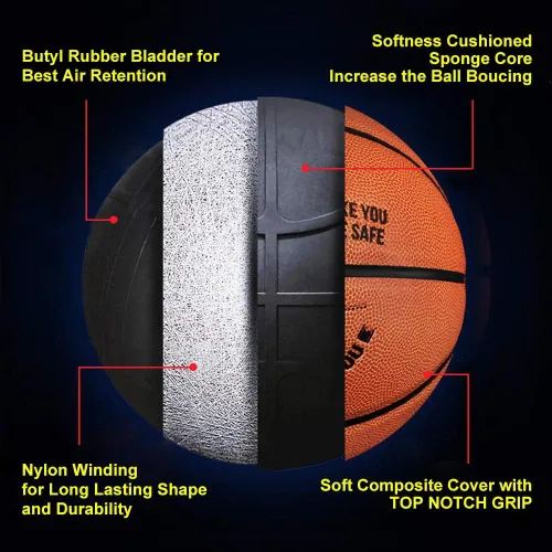 Miniatura 3 de Baloncesto grabado de 29.5 pulgadas, pelota de juego personalizada para interiores y exteriores para hijo y nieto, nunca perderás, regalo de aliento