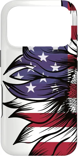Miniatura 29 de Funda patriótica para iPhone 13 Pro Max USA 4 de julio con diseño de girasol