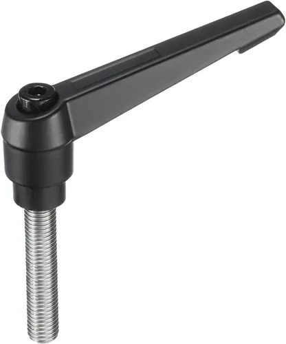 Miniatura 41 de uxcell Manija de palanca de sujeción ajustable M5 x 0.787 in óxido negro métrico acero al carbono macho roscado perillas de mano con botón