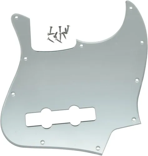 Miniatura 19 de KAISH 4 String J Bass Style Pickguard Bass Pick Guard Scratch Plate para USA/México Jazz J Bass Negro/Blanco Grid