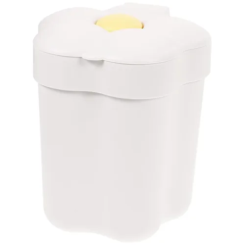 Miniatura 11 de Operitacx Tapa de cubo de basura en forma de flor, bonito contenedor de basura para dormitorio, oficina y baño, elegante diseño decorativo que