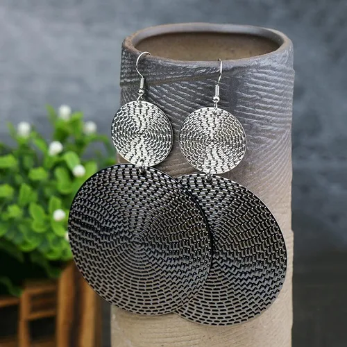 Miniatura 4 de Pendientes geométricos grandes de doble círculo redondos hechos a mano bohemios colgantes para mujeres y niñas el mejor regalo de joyería