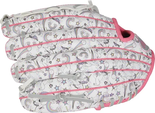 Miniatura 5 de Rawlings Serie Players T-Ball y guante de béisbol para jóvenes Tamaños 9 a 11.5 pulgadas Múltiples estilos Unicornio - Blanco