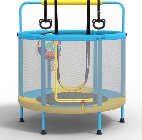 Trampolín de 60 pulgadas para niños, mini trampolín 6 en 1 de 5 pies para interiores y exteriores, juguetes de Navidad, regalos de cumpleaños para