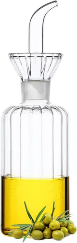 Miniatura 9 de Botella dispensadora de aceite de oliva sin goteo de 16 oz/16.2 fl oz, jarra de jarra de aceite de vidrio 100% para aceite de cocina y vinagre