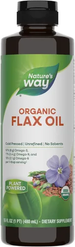 Nature's Way Aceite de lino orgánico premium, 16 onzas líquidas