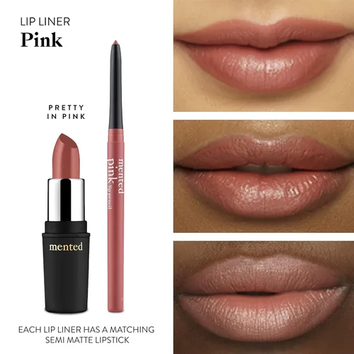 Miniatura 3 de Mented Cosmetics - Delineador de labios para mujer, lápiz labial marrón oscuro, delineador de labios impermeable, vegano + maquillaje libre de Rosa